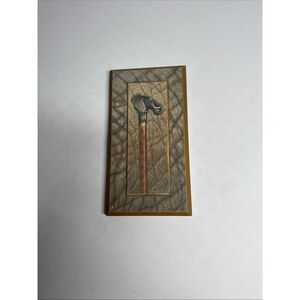 Vintage Arts Arnie Fisk Elephant Print Wooden Plaque 9,5” X 5” See Description